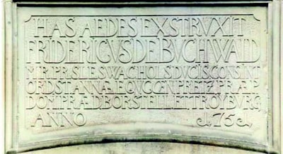 Inscription above the front door of the manor house