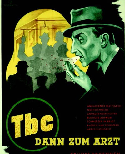 Poster against tuberculosis, 1946, Soviet occupation zone.